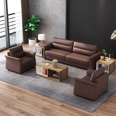 China Office Furniture Commercial Office Reception Sofa Set Luxury Leather Sofa Italian Sectional Sofa Office Room Hall Waiting Couch for sale