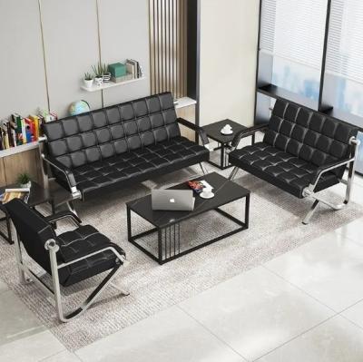 China Modern schoonheidsspa salon Wachtruim Sofa Comfort 3 zitplaatsen kantoorsofa Lederacceptatie Sofa Sofa Te koop