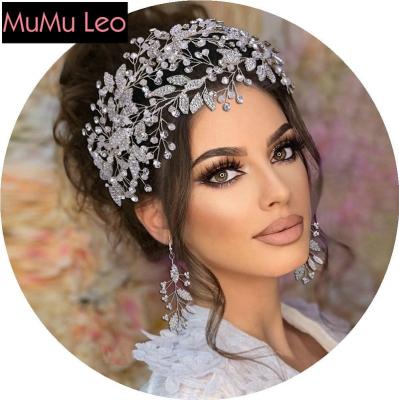 China Sparkly Rhinestone Silver Foil Headband Jeweled Accessories Bling Flapper Hair Accessories With Earring Sets for sale