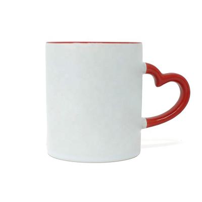 China New Design Plain Heart 6oz Single Disposable Ceramic Cup Coffee Ceramic Mug 500ml for sale