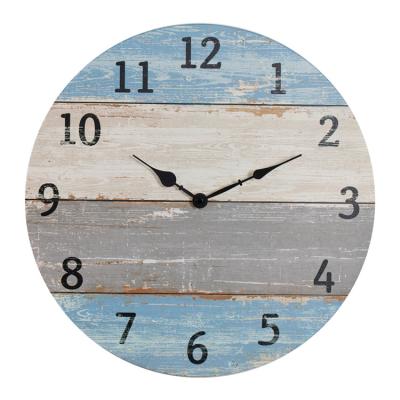 China 40cm Beach Style Designer Antique Rustic Distressed Wall Clocks Home Decor for sale