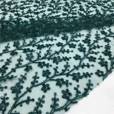 China Sustainable Special Organza Lace Sequins Velvet Design Luxury Big Bottom African Mesh Lace Fabrics for sale