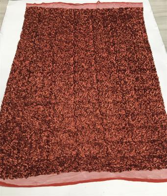 China 2022 Viable Velvet Thick Sequined Wedding 3D Fabrics Net Glitter Fabric for sale