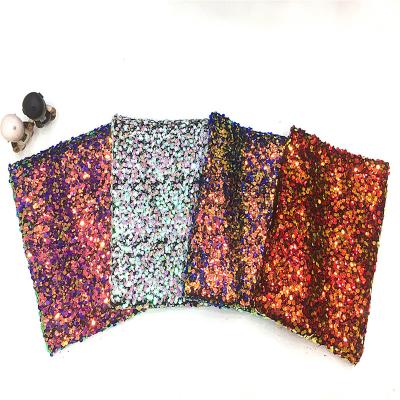 China Sustainable Fashionable Custom Made Rainbow Sequin Silk Double Side Luxury Fabric for sale