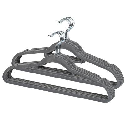 China Wholesale Durable Velvet Hangers Non Slip Assembled Hanger To Bring Silver Hook for sale