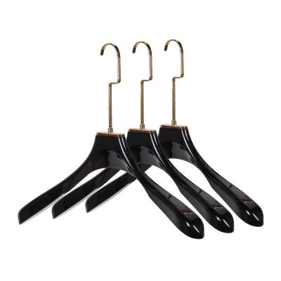 China Non-slip hangers with hooks luxury clear black acrylic transparent hanger with hangers gold clear plastic hooks for sale