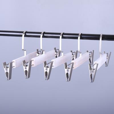 China With Staples Good Quality Rack Adjustable Solid Wood Garment Clip Hangers for sale