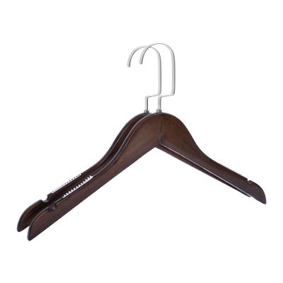 China Lady's and Man's Durable Non-slip Wooden Retro Clothes Hanger for Clothing Store Mall for sale