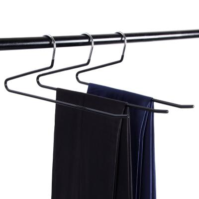 China Factory direct sale pvc coating open end metal pants hangers z shape pants hanger CLASSIC for sale