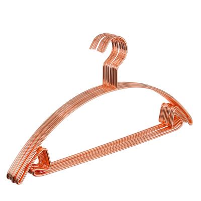 China Rose Gold Hooks Metal Wire Cloth Hanger Multifunctional High Quality Metal Coat Hangers for sale