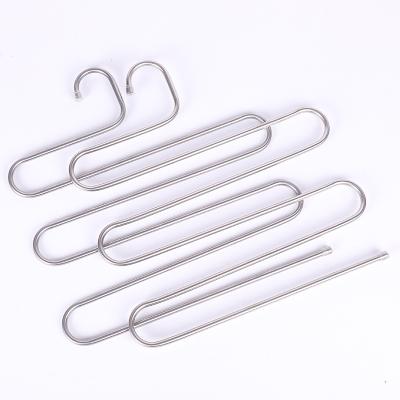 China Purpose High Quality Durable 5 Layer Pants Hanger India Metal Clothes S Pant Hanger Stainless Steel for sale