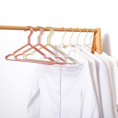 China New strong classic/postmodern copper gold metal wire hangers, coat hanger, standard suit hangers for sale