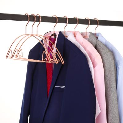 China New classic/postmodern multi-functional NO-slip hangers clothes metal rose gold copper adult hanger for sale