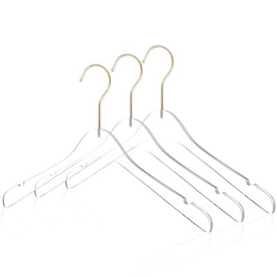 China Factory Sale Durable Luxury Lady Waist Size Crystal Clear Acrylic Hangers For Clothes for sale