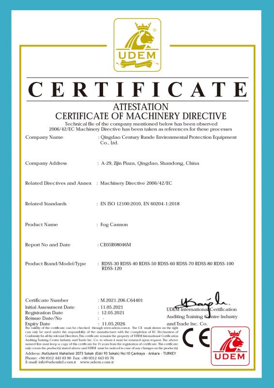 CE - Qingdao Century Runde Environmental Protection Equipment Co., Ltd.