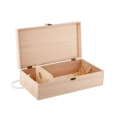 China Antique 2 Wine Bottle Wooden Wine Box For  Storage Display Rack  Bottle Wood Storage Gift Box With Handle for sale