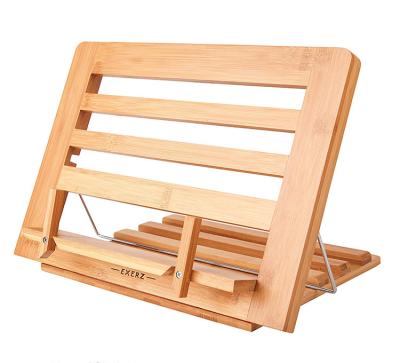 China 2021 New Flip Cookbook Holder Bamboo Large Tablet Adjustable Reading Stand For Textbooks /Homex en venta