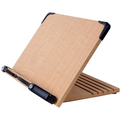 중국 2021 Hot-Selling Smooth Bamboo Adjustable Reading Stand Cookbook Rack Office Study Room Paper Pad Textbook Holder 판매용