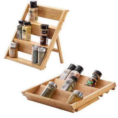 China New in 2021 Bamboo Cosmetic Shelf with Drawer Handmade Wood Makeup Organizer Tabletop Storage à venda