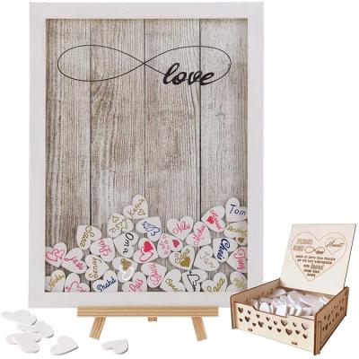 China Rustic Decoration Drop Top Frame Sign Wedding Guest Book For Wedding Decoration en venta