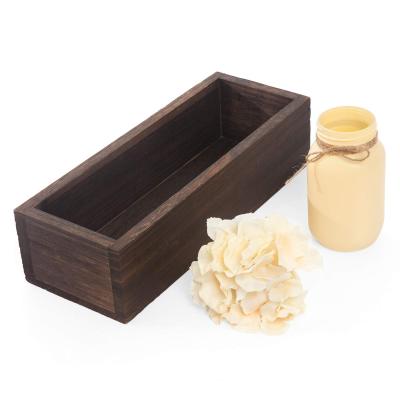 China Rustic Home Decor Bathroom Decor Flower Planting Box Toilet Paper Holder Wood Storage Tank Box for sale