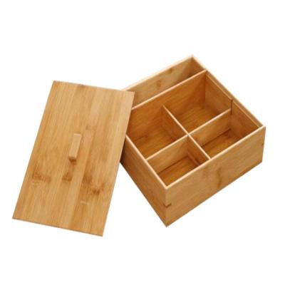 China Minimalist StyleNatural Bamboo Snacks Plates Food Storage Box Serving Trays Separate Dried Fruit Dishes Containers zu verkaufen