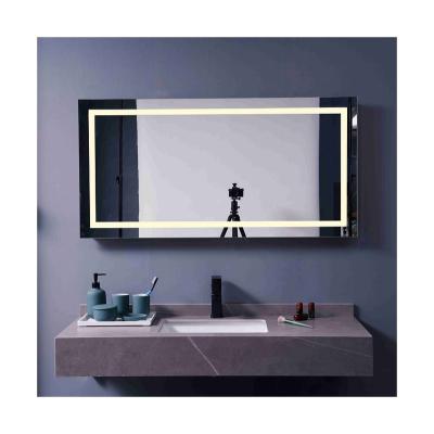 China LED Mirror Touch Sensor Smart Bathroom Wall Mirror Lighted Bathroom LED Fog Light Mirror for sale