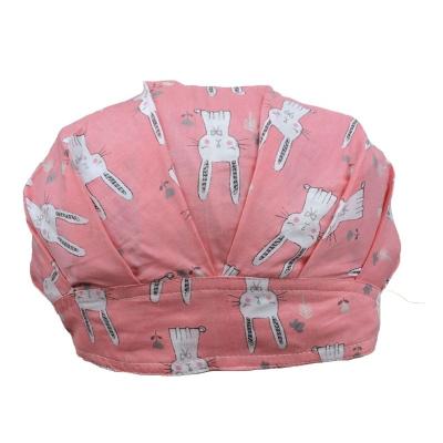 China Breathable Comfortable Low Price Cartoon Print Adjustable Nursing Scrub Hats Unisex for sale