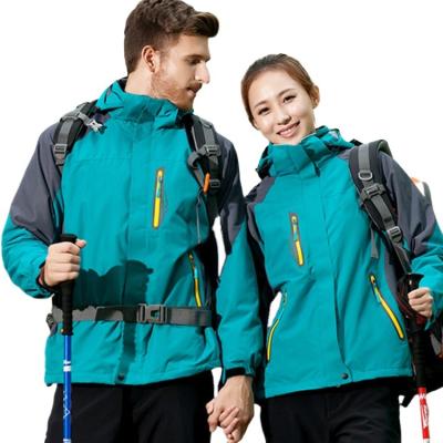 China New three-in-one unisex autumn and winter ski suit windproof outer shell jacket the velvet thickened mountaineering clothing suit for sale