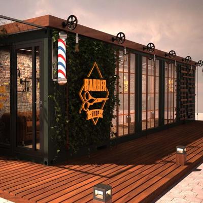 China Modern Mini Shipping Container Shop Prefabricated Restaurant Barber Shop Outdoor Barber Shop Kiosk Barber Shop for sale