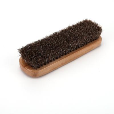 China Modern Cepillo De Zapatos Care Dabbers Horse Hair Shoe Polish Brush Clean Wooden Handle Wool For Shoes for sale