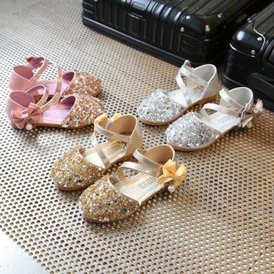 China Glitter Inspired Round Barbie Party Wear Sandals Spring and Autumn New Fashion Children Princess Shoe for Baby Kids 6 Years Old for sale