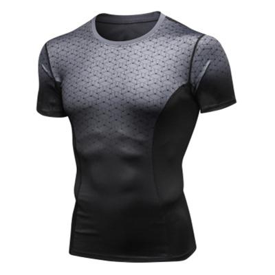 China Gym Workout Short Sleeve Quick Dry Sportswear Fitness Top Men Breathable Shirt Breathable Shirt for sale