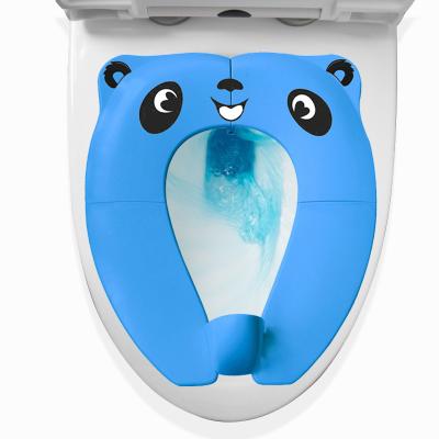 China New design foldable updated kids baby potty training toilet seat with splash proof patch for sale