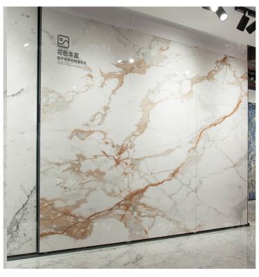 China Metallic Marble Slab Calacatta Gold Quartz Tiles Large Size Glazed Tile for sale