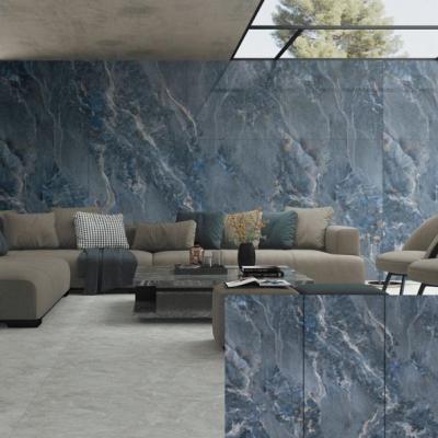 China Large Modern Natural Stone Ceramic Tiles Look Like Stone Crystal Blue Tiles for sale