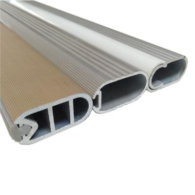 China Modern Oval Aluminum Alloy Tubing Rails Used For Wardrobe Cabinet Hanger Rod Clothes Rod With Rubber Bands for sale