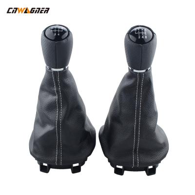 China Leather Boot With White Line 6 Speed gear Shift Knob For SEAT for sale