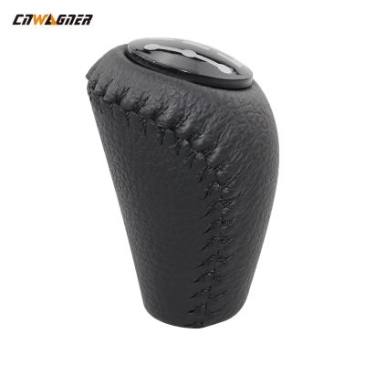 China Black Leather Toyota Prado 6 Speed Gear Knob Black Silver for sale