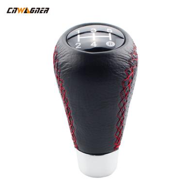 China Car Gear Shift Knob Manual 5 Speed Leather Gear Shift Knob For Universal for sale