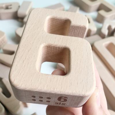 China Safety Math Digital Toys Number Building Block Baby Montessori Educational Natural Wood Balance Wooden Block Toys For Children for sale