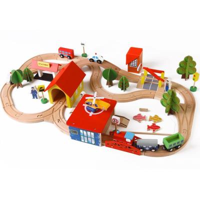 China 69 Pieces Wooden Train Tracks and Trains Slot Toy for Kids Toddler Boys and Girls 3,4,5 Years Old and Rise Premium Build Wooden Toys for sale