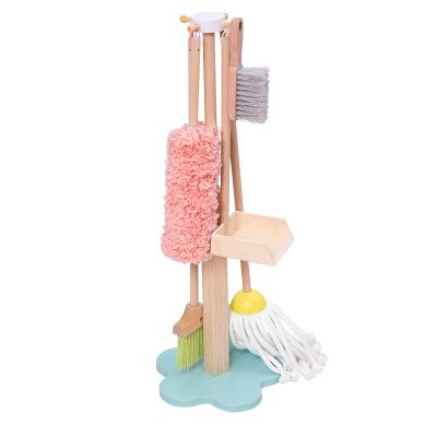 China Cook Tool Toys Wholesale New Fashion Easy Garden Wooden Bath Cleaning Tool For Toy Set Toddler Role Play Toys for sale