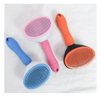 China Small Animals Pets Automatic Knot Comb Dog Comb Hair Brush Massage Depilation Cat Shedding Comb for sale