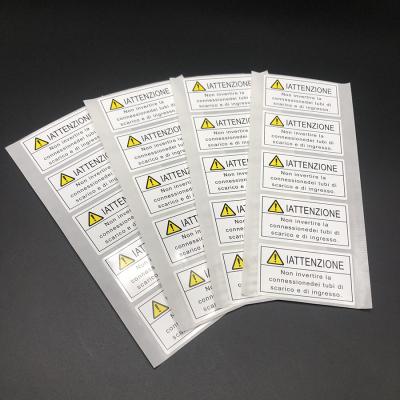 China Custom waterproof medical sticker, warning label sticker and waterproof adhesive sticker for sale