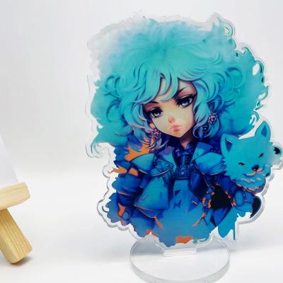 China Promotion Gift Custom made creative design printed acrylic linked standees plastic anime stand charm for sale