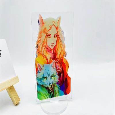 China Promotiom Gift Custom Acrylic Standee Display Stand Cartoon Rainbow Painted Acrylic Stand for sale