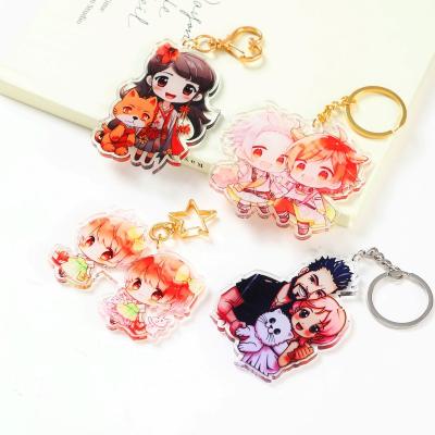 China Promotion Gift Colorful China Heart Laser Cut Blank Glitter Maker Photo Print Printed Clean Anime Custom Ring Plastic Acrylic KeyChain for sale