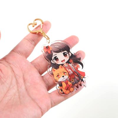 China Promotion Gift Custom Laser Cut Glitter Photo Print Plastic Acrylic Charm Double Sided Sublimation Blank Clean Hologram Anime Acrylic KeyChain for sale