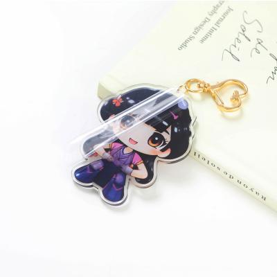 China Promotiom Gift Photo Keychain Customized Laser Cutting Flash Photo Printing Plastic Acrylic Charm Animation Acrylic Keychain for sale